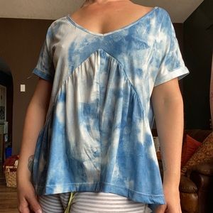 MISSLOOK Blue Tie-Dyed Tee